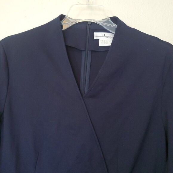 D uniforms Christian Dior womens long sleeve top blouse shirt size US 14 Blue - Picture 2 of 16